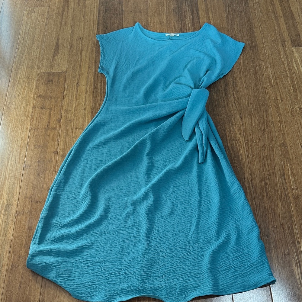 LAST CHANCE: See You Monday Asymmetrical Teal Dress